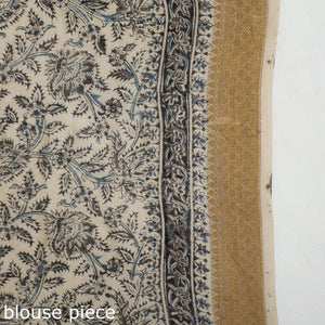Black - Original Pedana Kalamkari Block Print Silk Saree