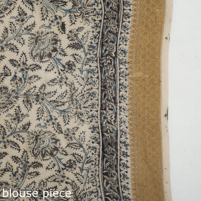 Black - Original Pedana Kalamkari Block Print Silk Saree