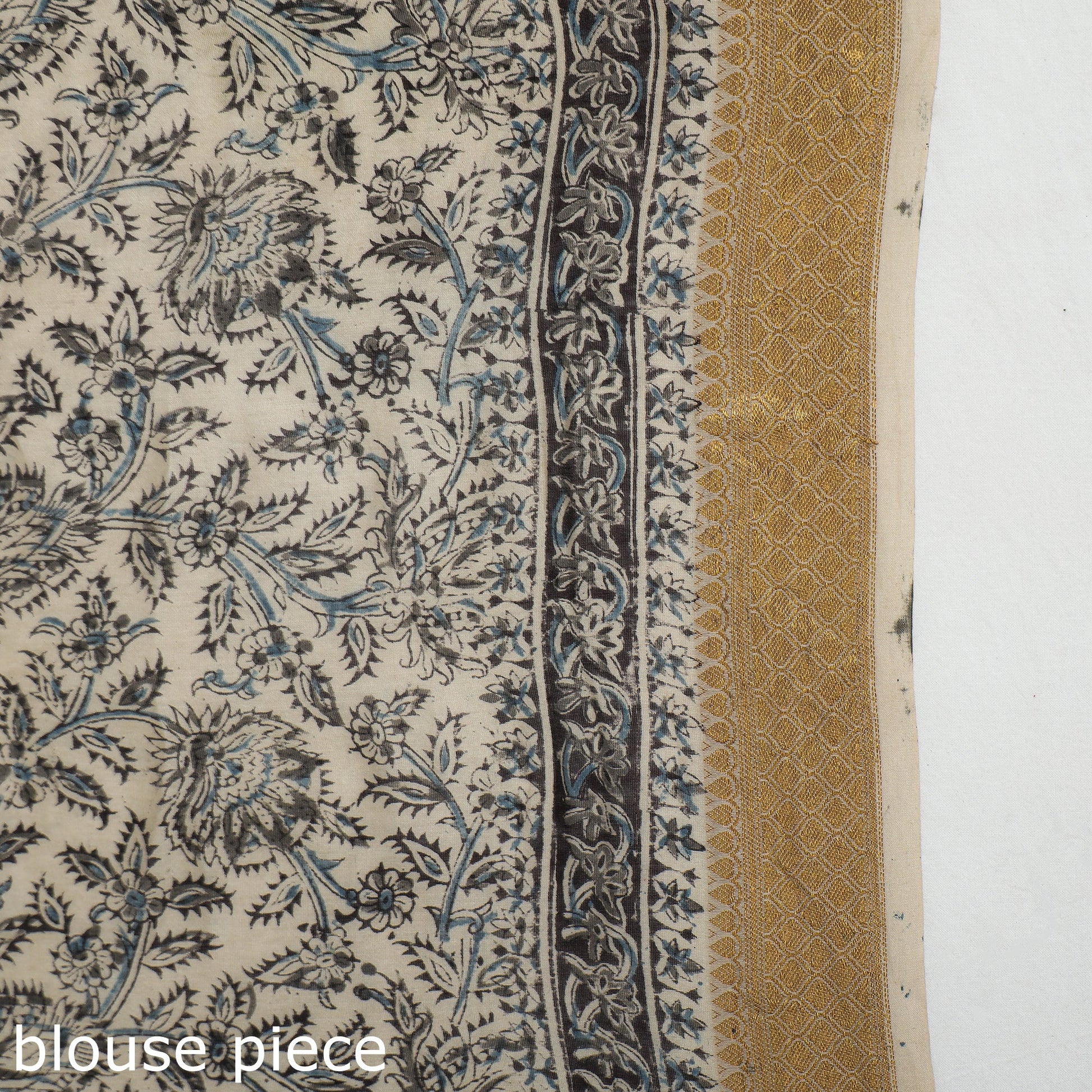 Black - Original Pedana Kalamkari Block Print Silk Saree
