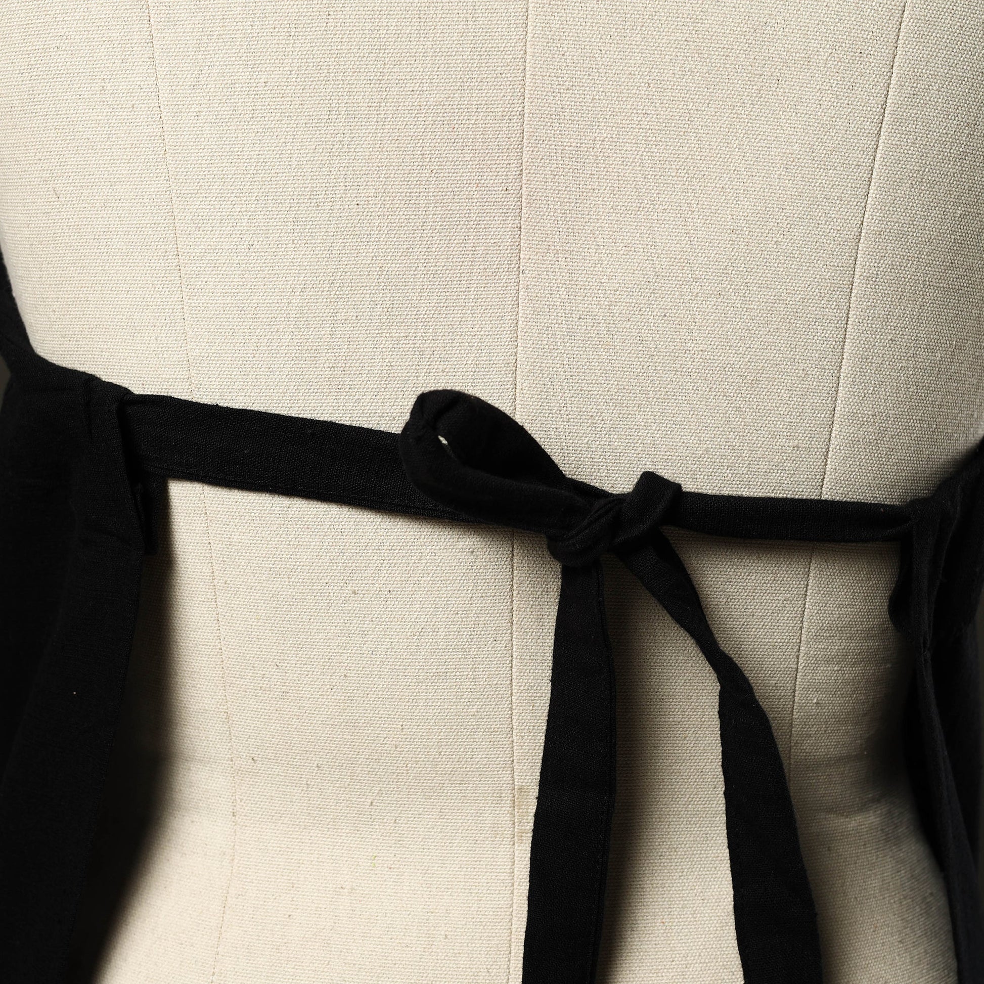 Black - Jhiri Handloom Cotton Apron with Pocket 17