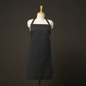 Black - Jhiri Handloom Cotton Apron with Pocket 18