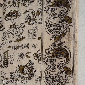 Brown - Kalamkari Print Cotton Saree with Blouse 23
