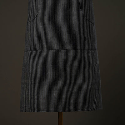 Black - Jhiri Handloom Cotton Apron with Pocket 18