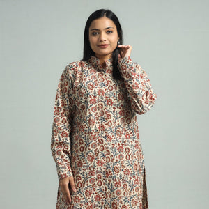 Beige - Pedana Kalamkari Block Printed Cotton Co-Ord Set