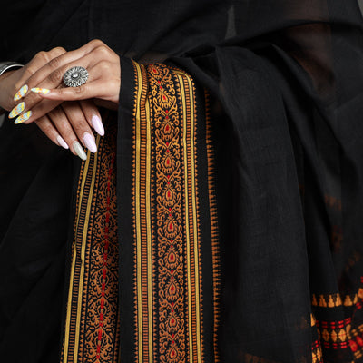Black - Begampuri Handloom Cotton Saree