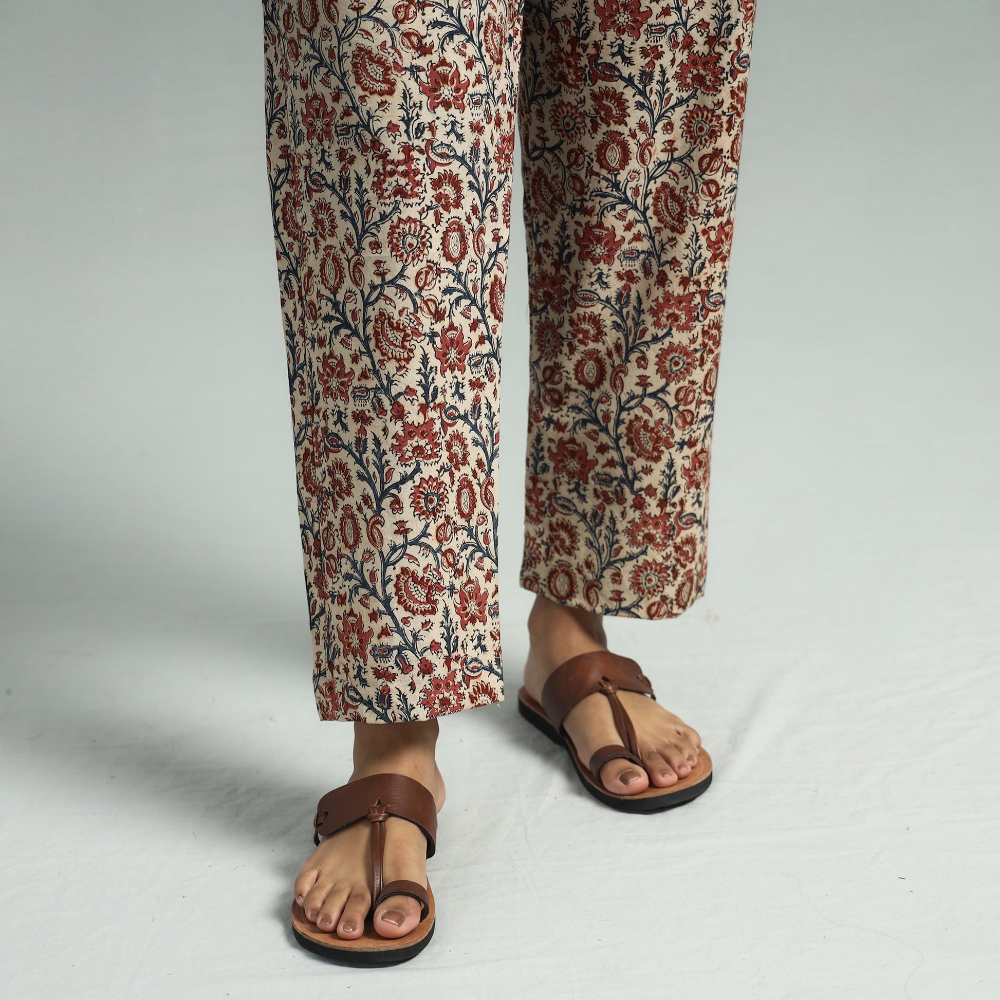 Beige - Pedana Kalamkari Block Printed Cotton Co-Ord Set