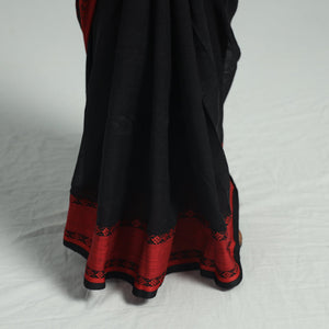 Black - Handloom Cotton Phulia Bengal Jamdani Saree