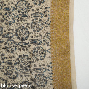 Black - Original Pedana Kalamkari Block Print Silk Saree