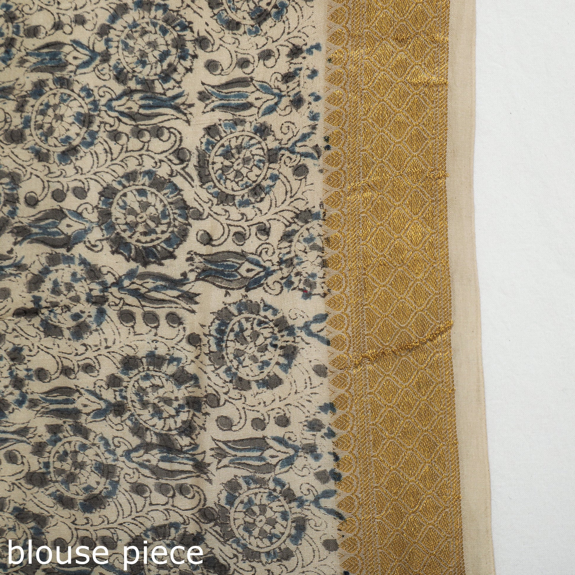 Black - Original Pedana Kalamkari Block Print Silk Saree