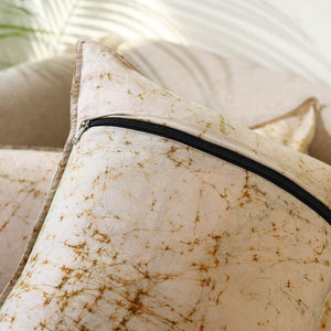 Beige - Set of 2 Hand Batik Print Cotton Pillow Covers 11
