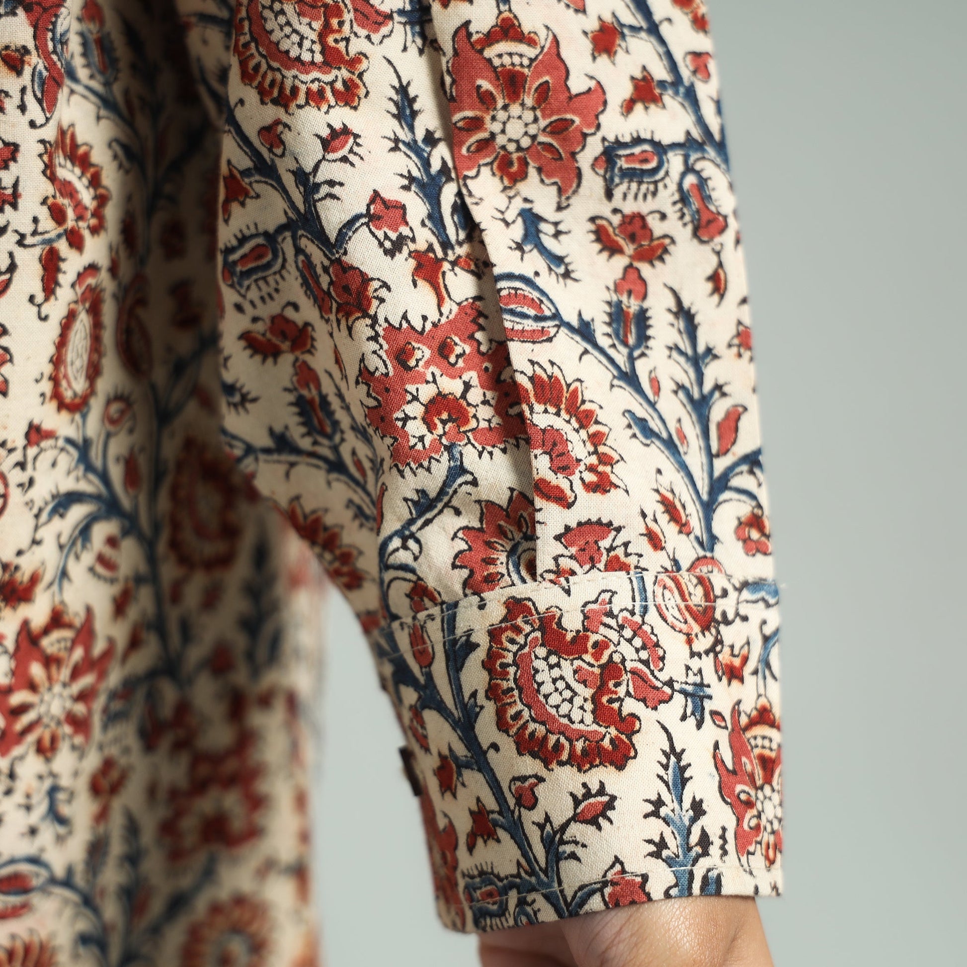 Beige - Pedana Kalamkari Block Printed Cotton Co-Ord Set