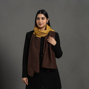 Brown - Handcrafted Patchwork Woollen Stole 11