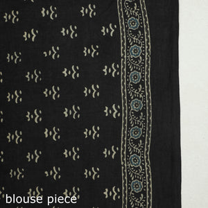 Black - Block Printed Cotton Ajrakh Saree