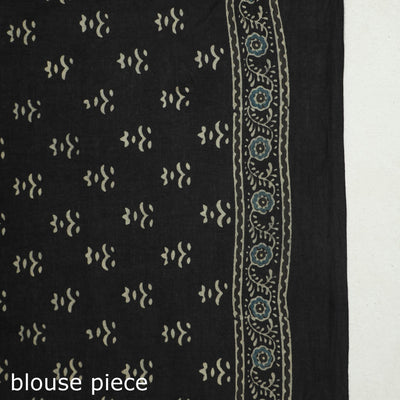 Black - Block Printed Cotton Ajrakh Saree