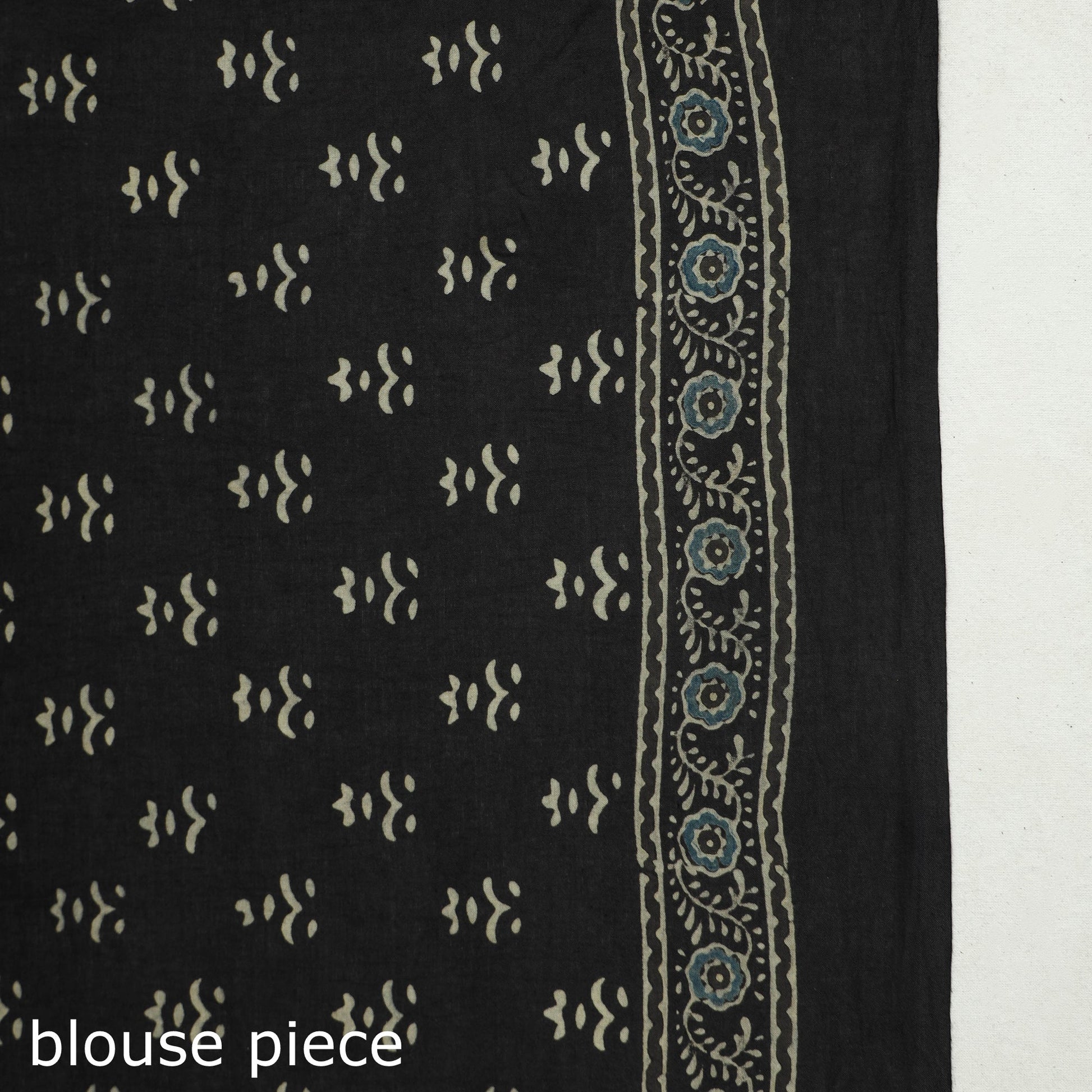 Black - Block Printed Cotton Ajrakh Saree