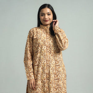 Beige - Pedana Kalamkari Block Printed Cotton Co-Ord Set