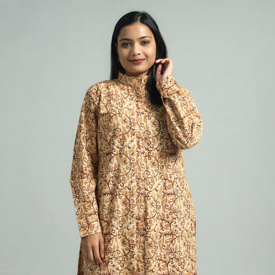 Beige - Pedana Kalamkari Block Printed Cotton Co-Ord Set