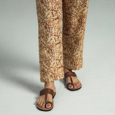 Beige - Pedana Kalamkari Block Printed Cotton Co-Ord Set