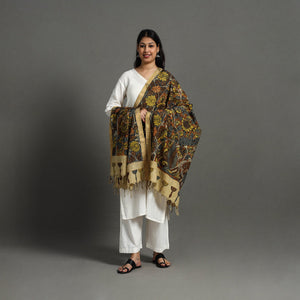 Brown - Mangalagiri Cotton Handpainted Pen Work Kalamkari Dupatta 23