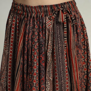 Brown - Kutch Block Printed 24 Kali Cotton Long Skirt 29