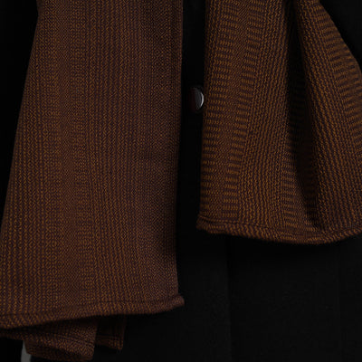 Brown - Handcrafted Patchwork Woollen Stole 12