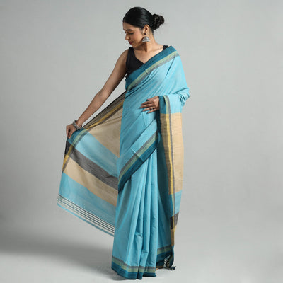 Blue - Chitrika Pure Handloom Dobby Cotton Saree