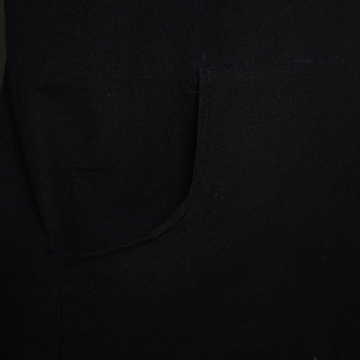 Black - Jhiri Handloom Cotton Apron with Pocket 22