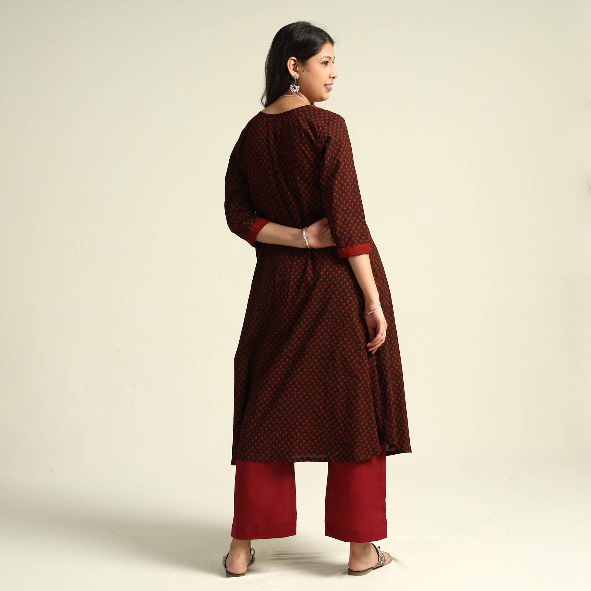 Black - Bagh Block Printed Cotton Kurta with Palazzo Set