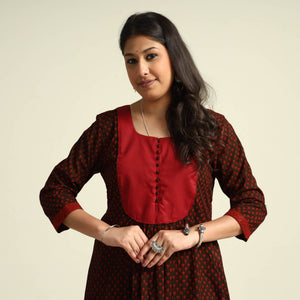 Black - Bagh Block Printed Cotton Kurta with Palazzo Set