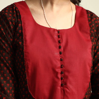 Black - Bagh Block Printed Cotton Kurta with Palazzo Set