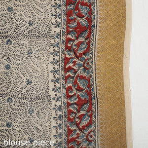 Black - Original Pedana Kalamkari Block Print Silk Saree