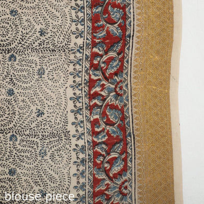 Black - Original Pedana Kalamkari Block Print Silk Saree
