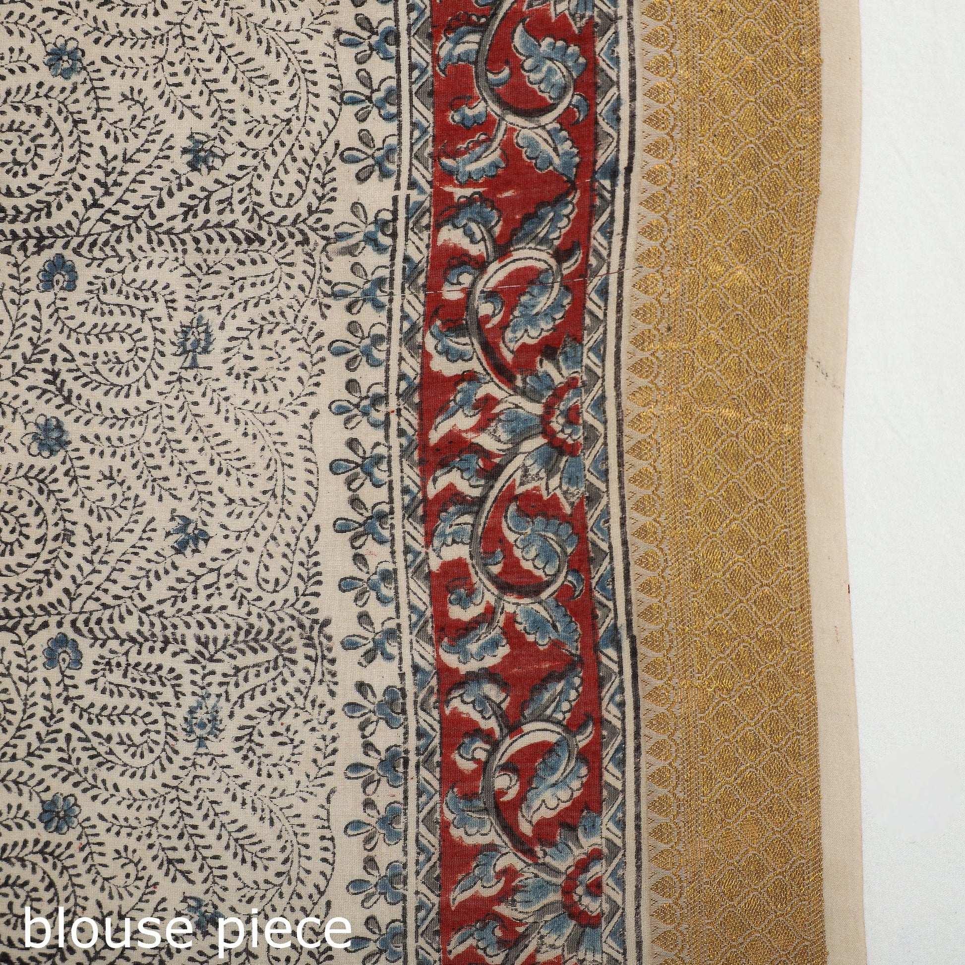 Black - Original Pedana Kalamkari Block Print Silk Saree