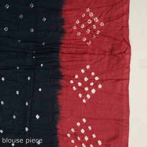 Black - Kutch Tie-Dye Cotton Bandhani Saree with Blouse Piece 46