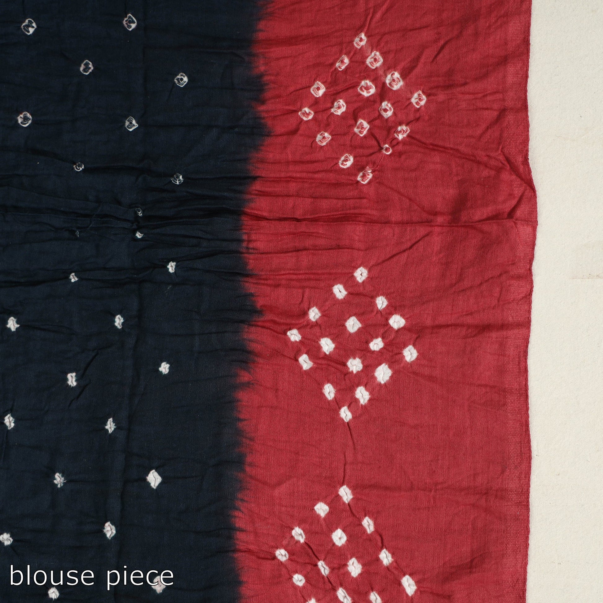 Black - Kutch Tie-Dye Cotton Bandhani Saree with Blouse Piece 46