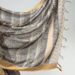Black - Original Pedana Kalamkari Block Print Silk Saree