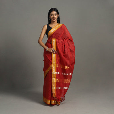 Checks Zari Dobby Cotton Handloom Saree 26