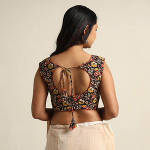 Black - Kalamkari Printed Cotton Stitched Blouse 03
