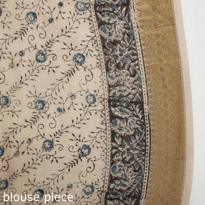 Black - Original Pedana Kalamkari Block Print Silk Saree