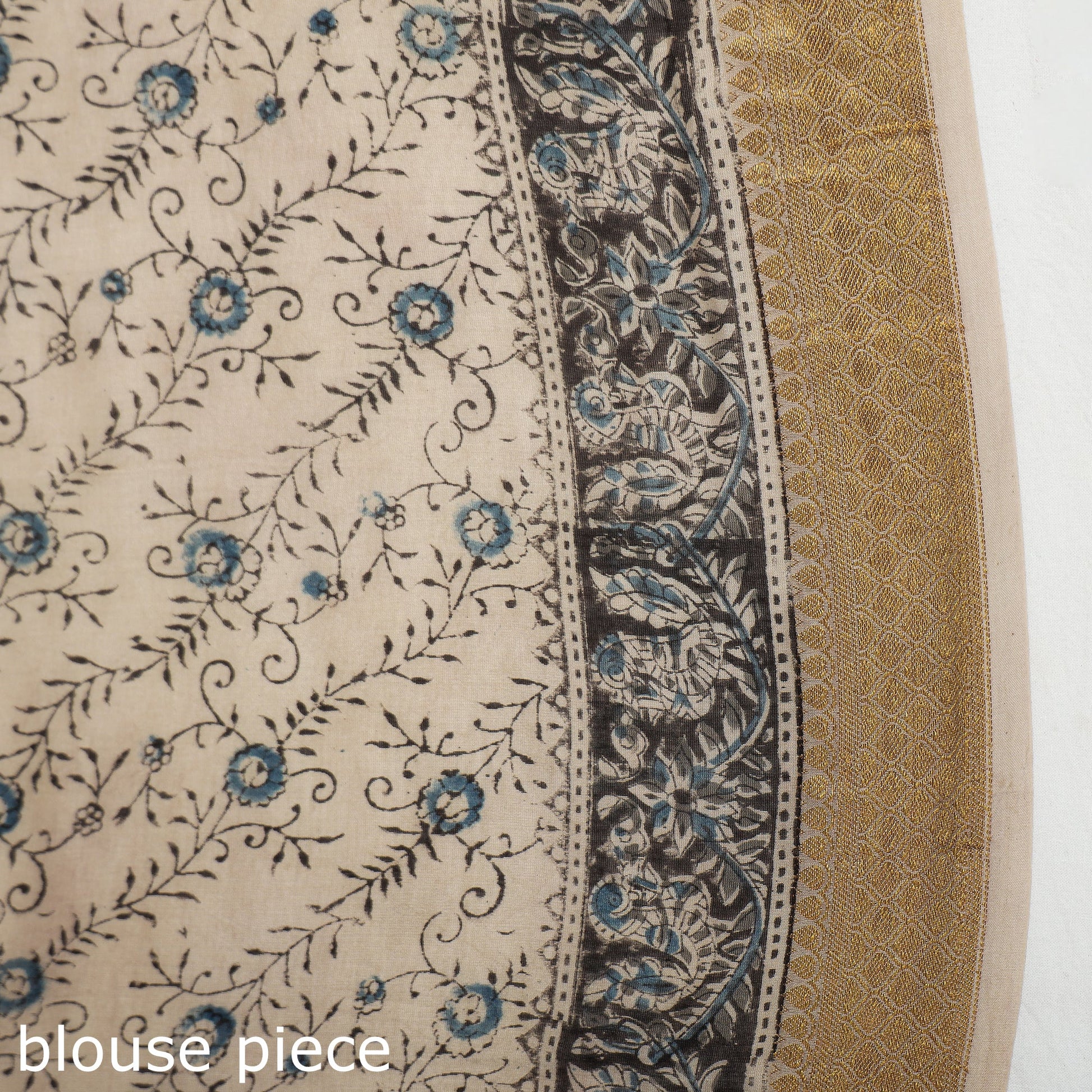 Black - Original Pedana Kalamkari Block Print Silk Saree