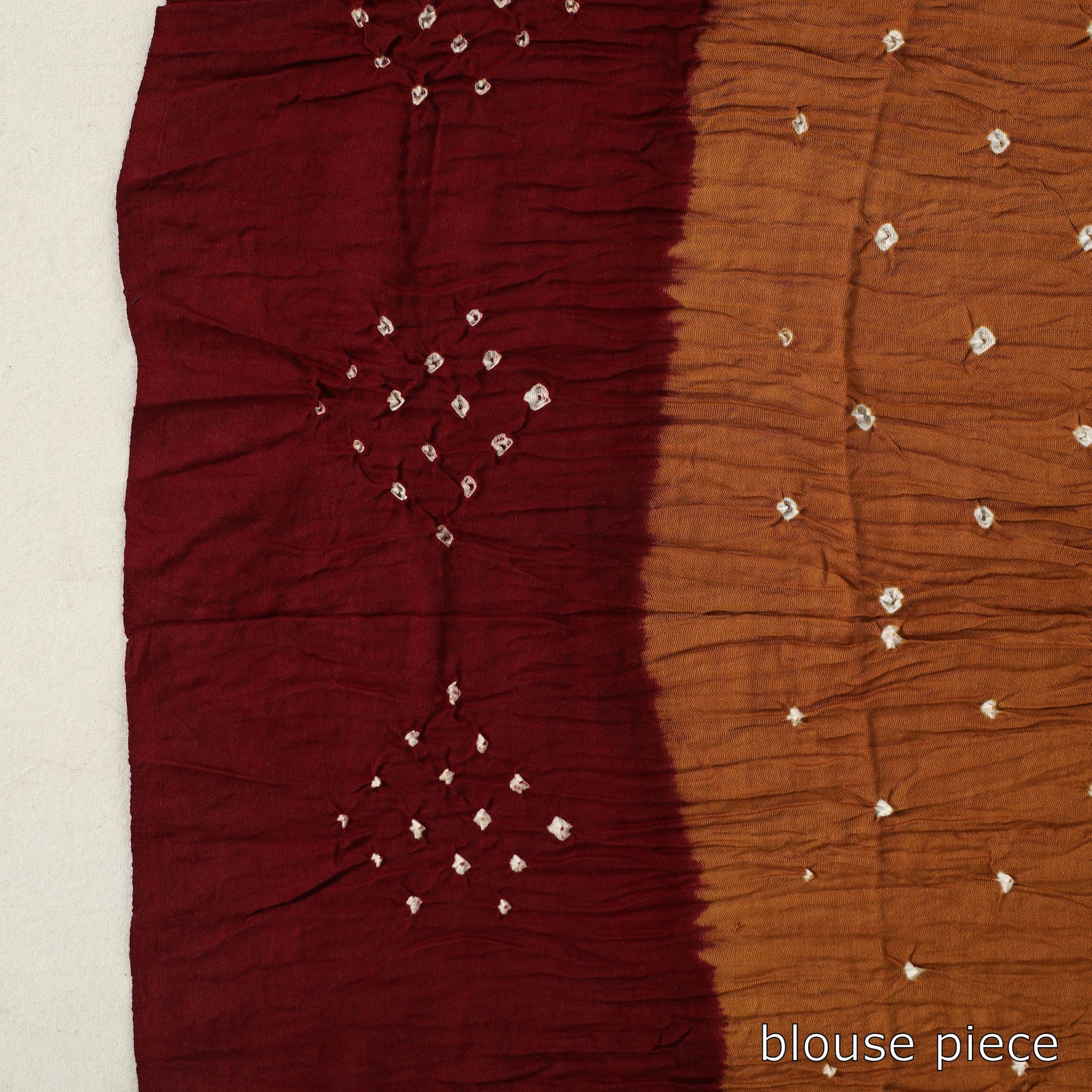 Brown - Kutch Tie-Dye Cotton Bandhani Saree with Blouse Piece 48