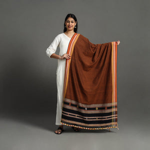 Brown - Kutch Bhujodi Handloom Organic Kala Cotton Dupatta 10