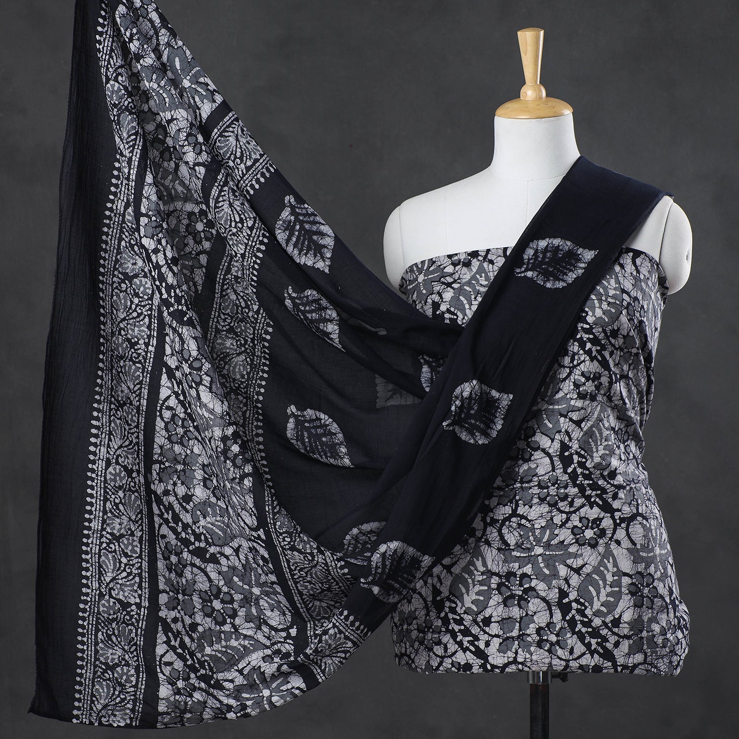 3pc Kutch Batik Printing Cotton Suit Material Set
