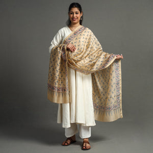 Beige - Block Printed Chanderi Silk Sanganeri Dupatta 67