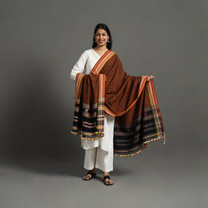 Brown - Kutch Bhujodi Handloom Organic Kala Cotton Dupatta 10