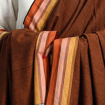 Brown - Kutch Bhujodi Handloom Organic Kala Cotton Dupatta 10
