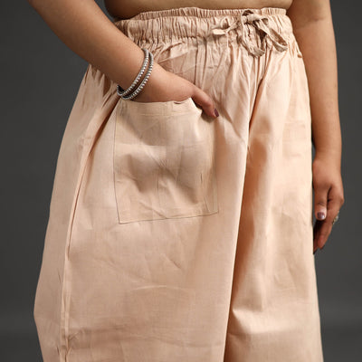 Beige - Kantha Hand Embroidery Palazzo in Cotton 60
