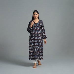 Brown - Block Printed Cotton Straight Bagru Kurta 05