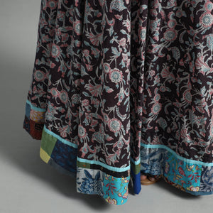 Brown - Sanganeri Block Print Cotton Long Skirt 13