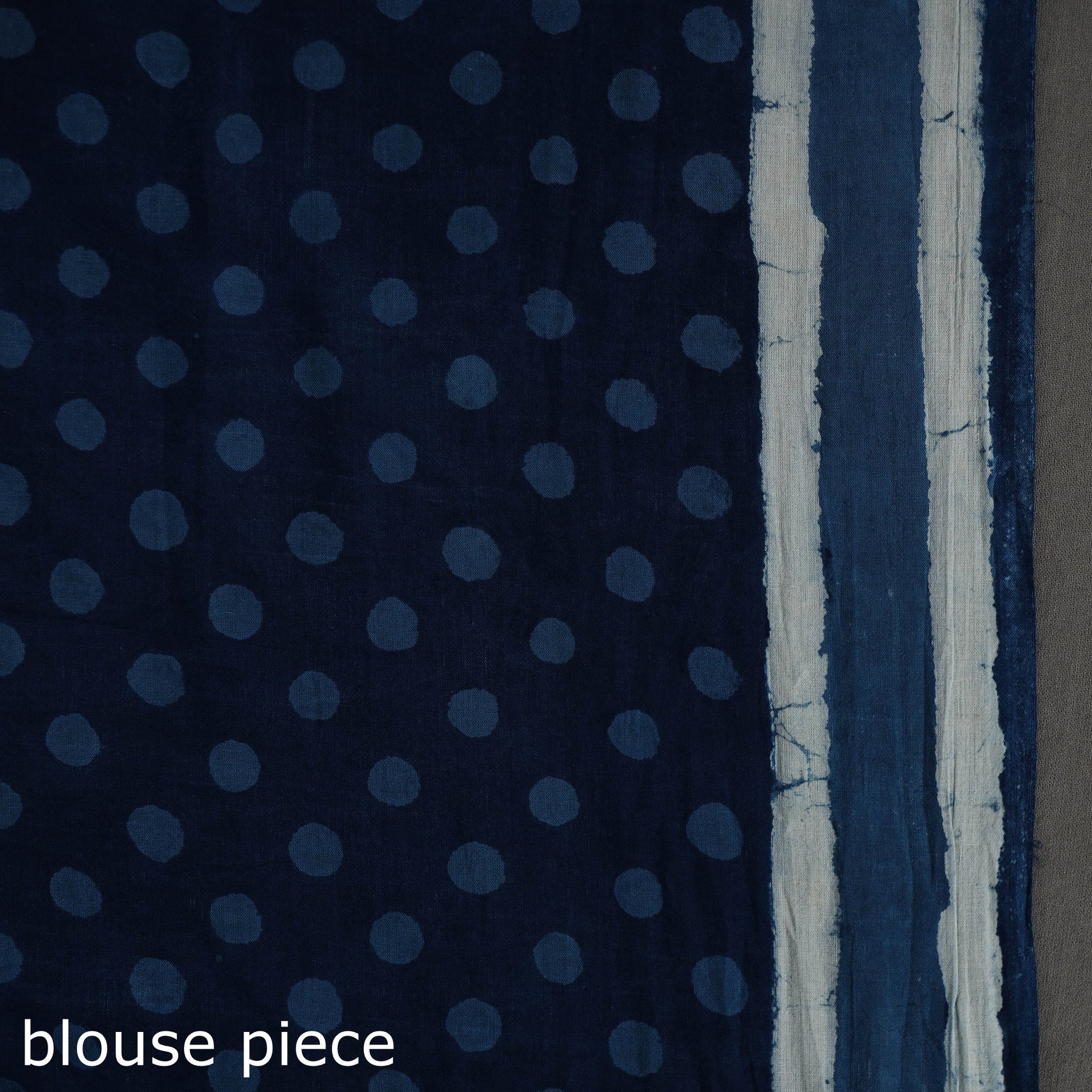 Blue - Bagru Dabu Block Printed Mul Cotton Saree